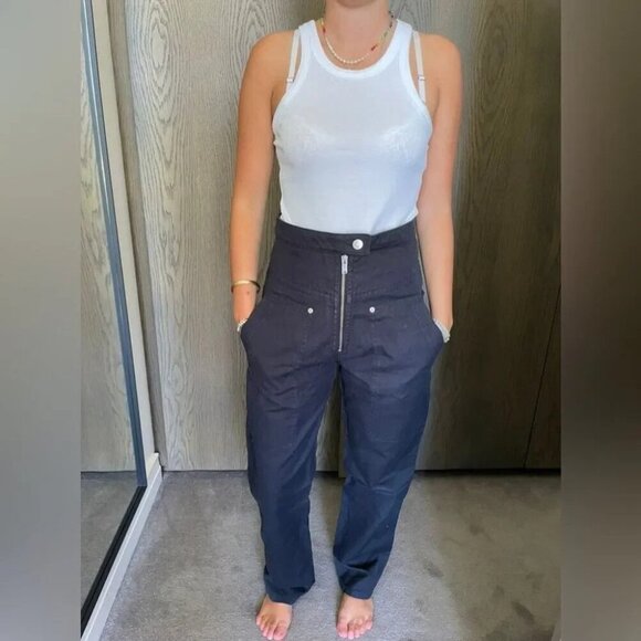 Isabel Marant Etoile Phil zip Patch Pocket Pant Size 34 US6 Faded Night - Picture 2 of 16